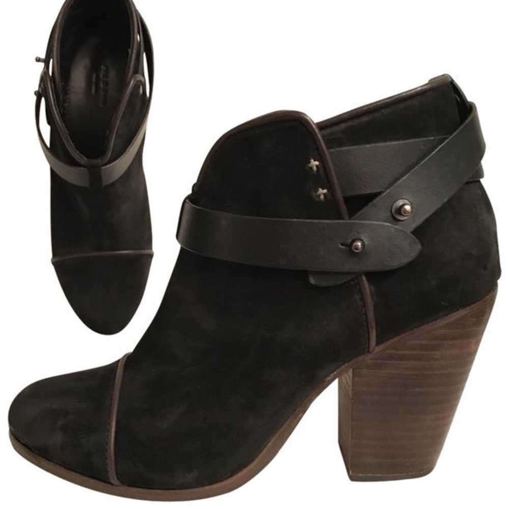 Rag & Bone Harrow Booties Black Nubuck 38 | 8
